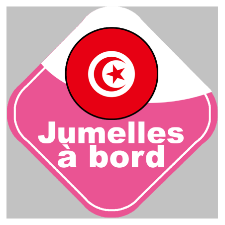 Autocollants : bebe a bord jumelle d'origine Tunisienne