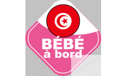 bébé à bord Tunisienne - 15x15cm - Sticker/autocollant