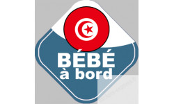 bébé à bord Tunisien 15x15cm - Sticker/autocollant