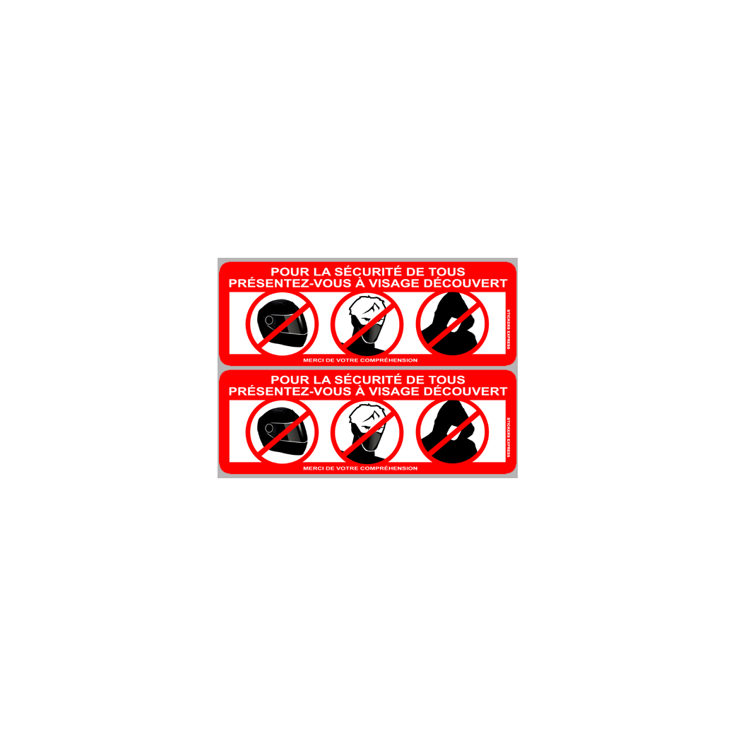 présentez-vous à visage découvert - 2fois 15x5,2cm - Sticker/autocollant
