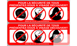 présentez-vous à visage découvert - 2fois 15x5,2cm - Sticker/autocollant