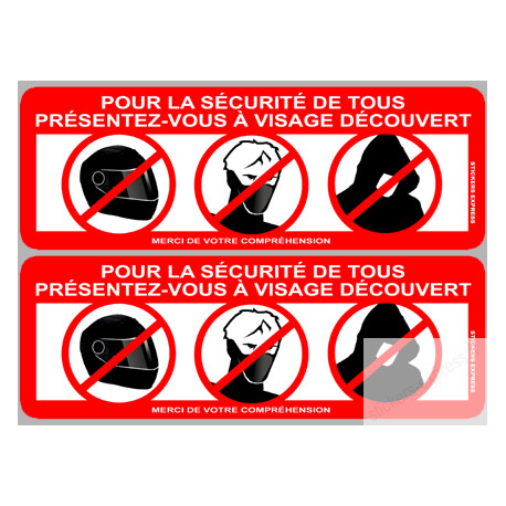 présentez-vous à visage découvert - 2fois 15x5,2cm - Sticker/autocollant