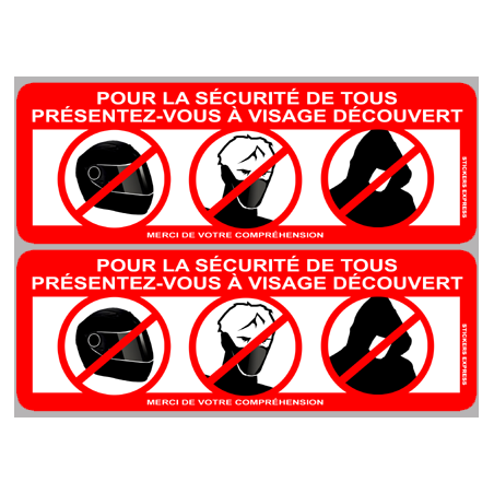 présentez-vous à visage découvert - 2fois 15x5,2cm - Sticker/autocollant