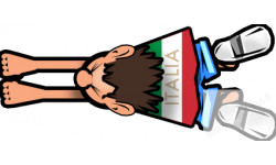 attrape voiture Italien - 28x12cm -Sticker/autocollant