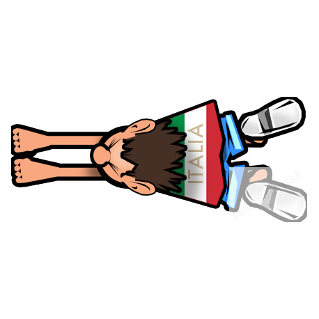 attrape voiture Italien - 28x12cm -Sticker/autocollant