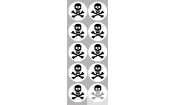 Stickers / autocollants tête mort noir et blanc