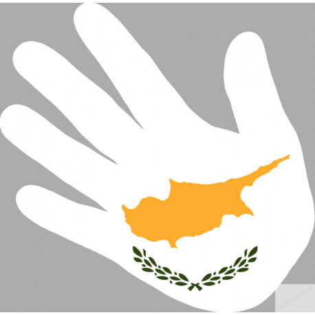 Autocollants : drapeau Chypre main