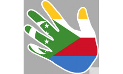 Autocollants : drapeau Comores main