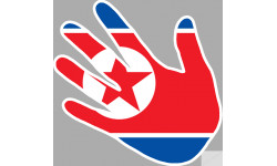 drapeau Corée du nord main