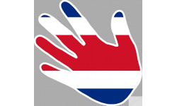 Autocollants : drapeau Costa Rica main