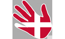 Autocollants : drapeau Danemark main