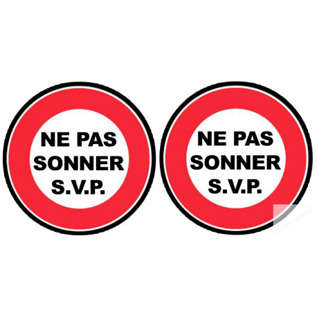 Ne pas sonnez S.V.P. (2fois 5cm) - Sticker / autocollant