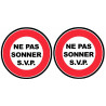 Ne pas sonnez S.V.P. (2fois 5cm) - Sticker / autocollant