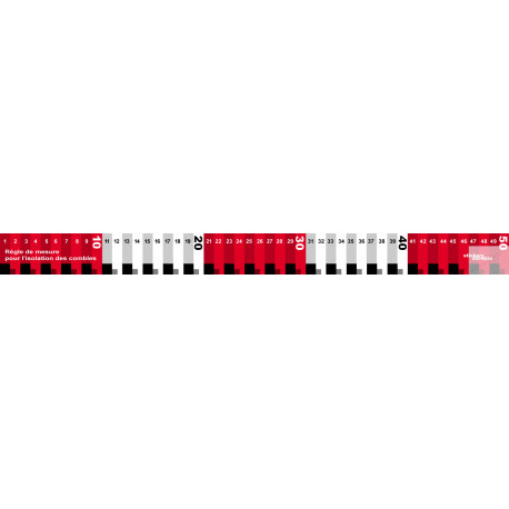 Autocollants : Regle de mesure pour l'isolation des combles