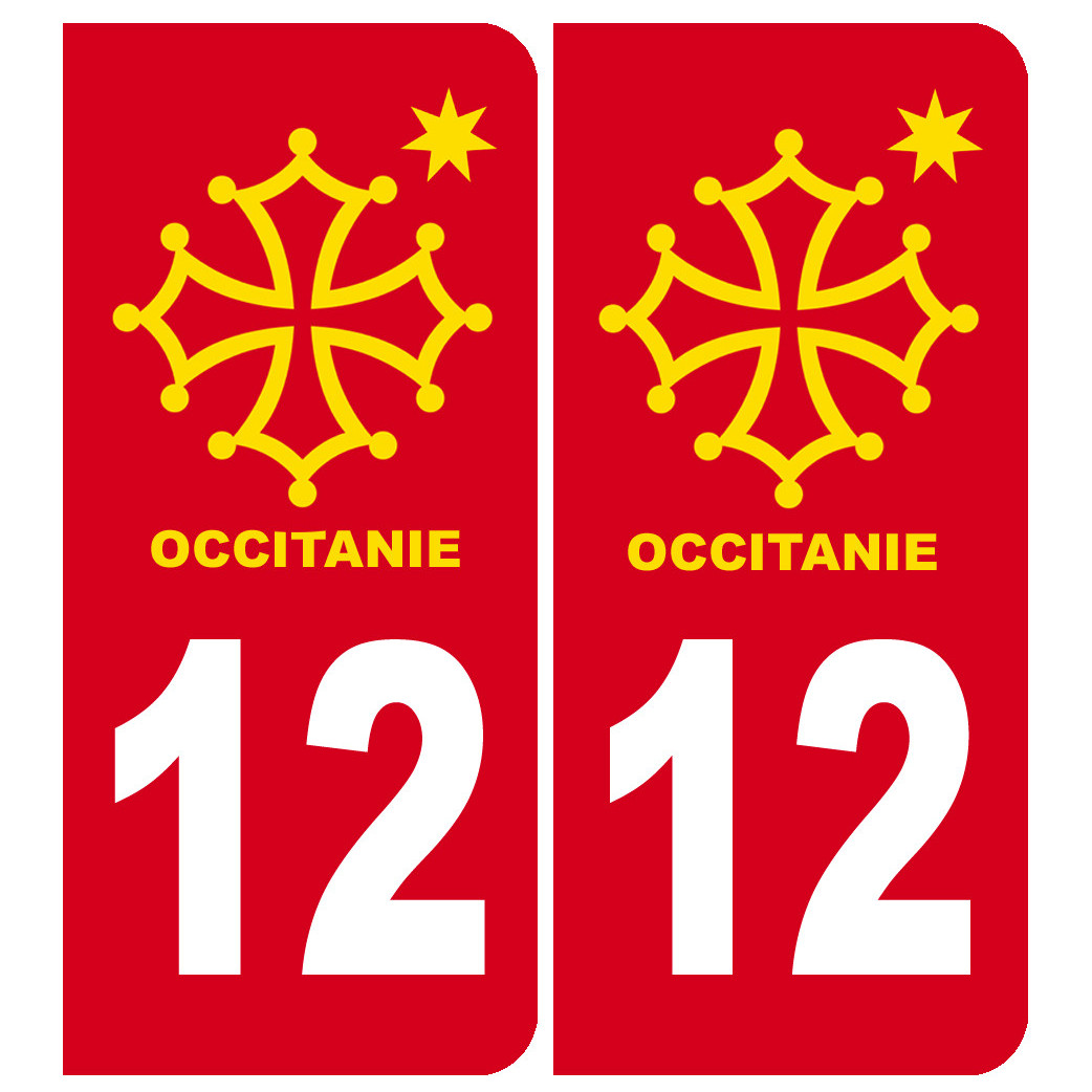 immatriculation 12 Occitanie - Sticker/autocollant
