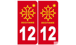 immatriculation 12 Occitanie - Sticker/autocollant