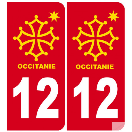 immatriculation 12 Occitanie - Sticker/autocollant