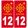 immatriculation 12 Occitanie - Sticker/autocollant