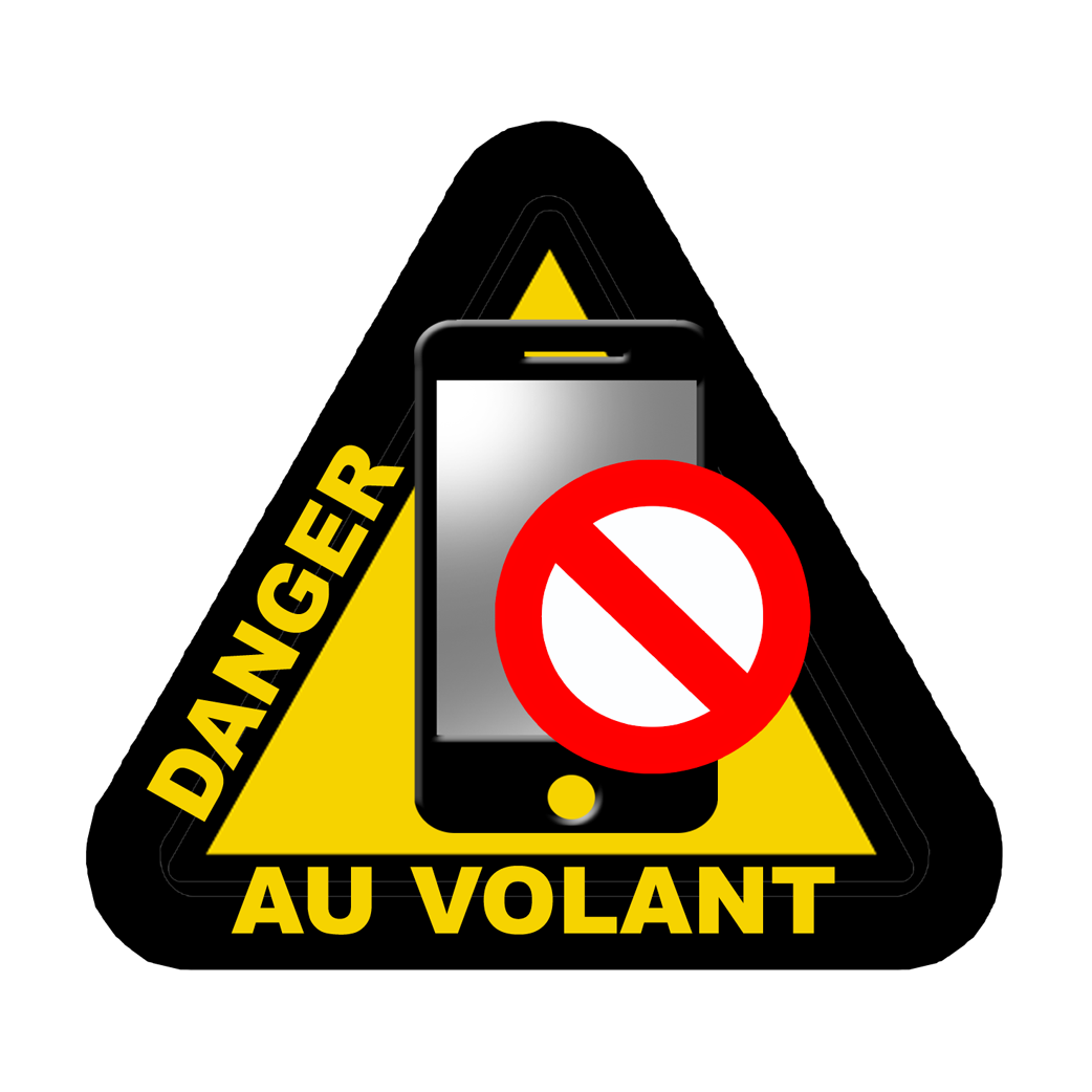 smartphone danger au volant - 15x14cm - Sticker/autocollant