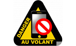 smartphone danger au volant - 15x14cm - Sticker/autocollant