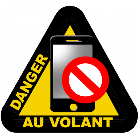 Autocollants : 15x14cm smartphone danger au volant