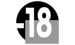 interdit moins 18 ans noir - 5cm - Sticker/autocollant