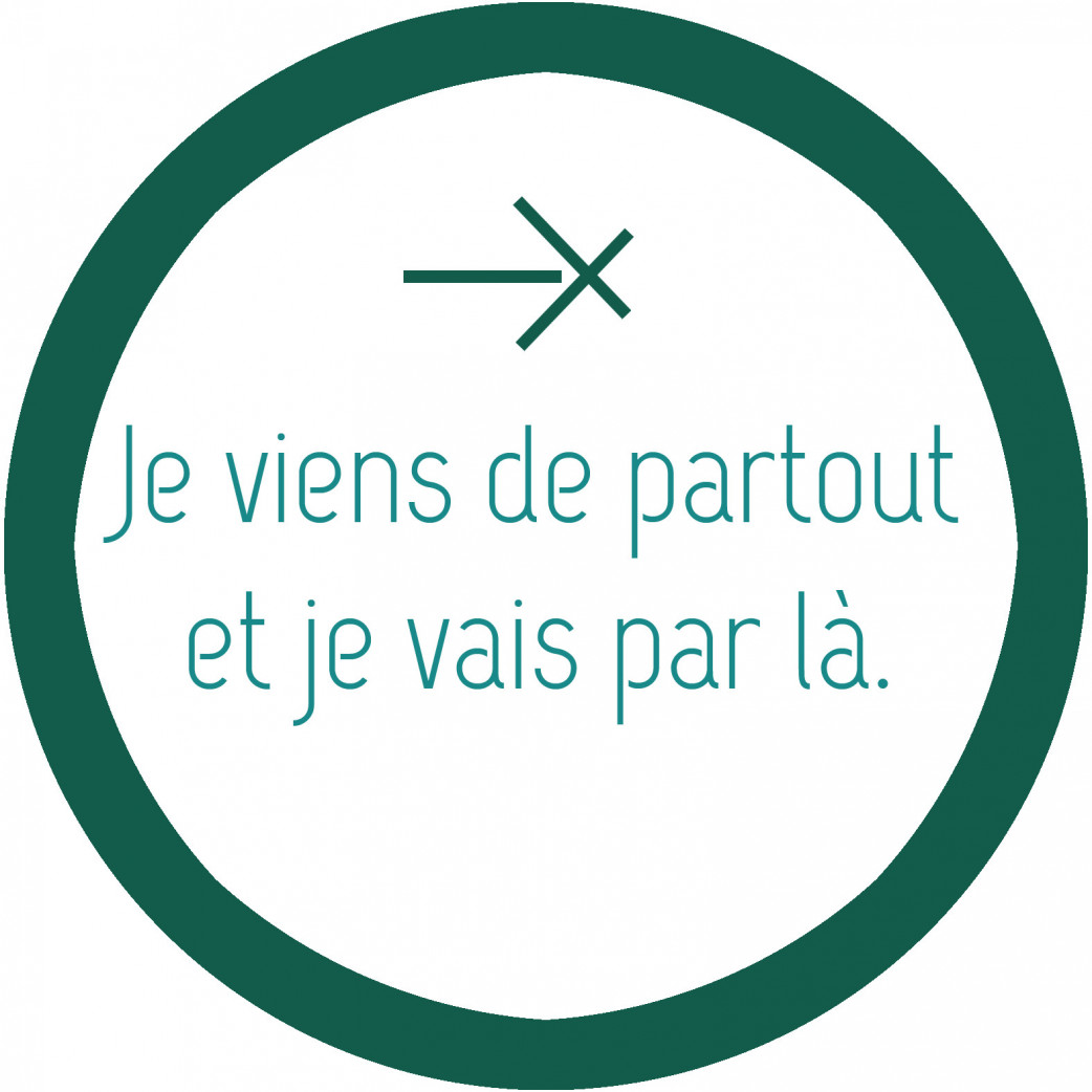 Je viens de partout (8x8cm) - Sticker/autocollant