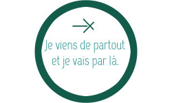 Je viens de partout (8x8cm) - Sticker/autocollant