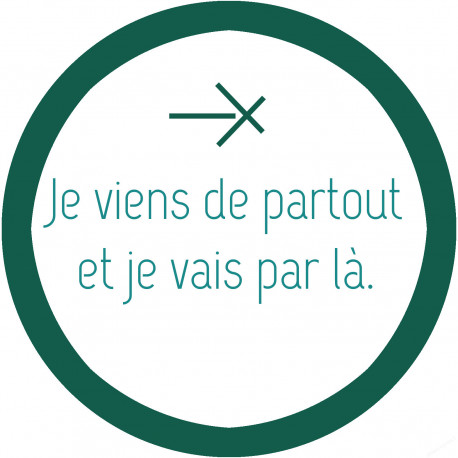 Je viens de partout (8x8cm) - Sticker/autocollant