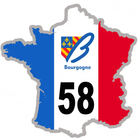 58 France Bourgogne - 5x5cm - Sticker/autocollant