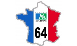 64 France Aquitaine - 10x10cm - Sticker/autocollant