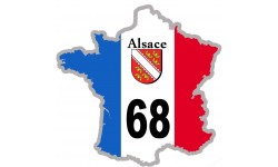 68 France Alsace - 10x10cm - Sticker/autocollant