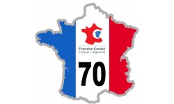 FRANCE 70 Franche-Comté - 10x10cm - Sticker/autocollant