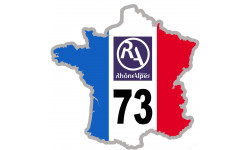 FRANCE 73 Rhône Alpes - 10x10cm - Sticker/autocollant