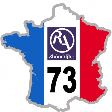 FRANCE 73 Rhône Alpes - 10x10cm - Sticker/autocollant