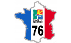 FRANCE 76 Haute Normandie - 10x10cm - Sticker/autocollant