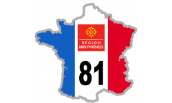 sticker / autocollant FRANCE 81 Midi Pyrénées