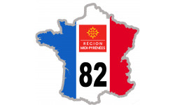 FRANCE 82 Midi Pyrénées - 10x10cm - Sticker/autocollant