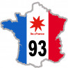 FRANCE 93 Ile de France - 10x10cm - Sticker/autocollant