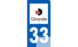 autocollant immatriculation 33 motard de la Gironde