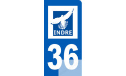 immatriculation 36 motard de l'Indre - 6x3cm - Sticker/autocollant