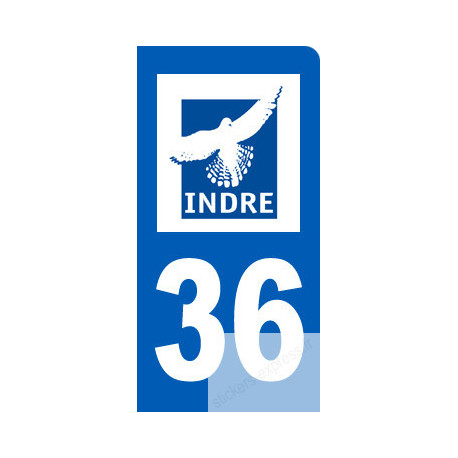 immatriculation 36 motard de l'Indre - 6x3cm - Sticker/autocollant