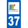 Autocollants : immatriculation 37 motard d'Indre-et-Loire