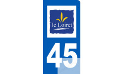 Autocollants : immatriculation motard 45 le Loiret