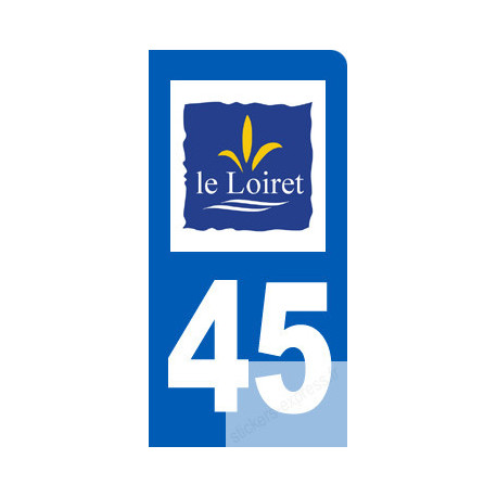 Autocollants : immatriculation motard 45 le Loiret