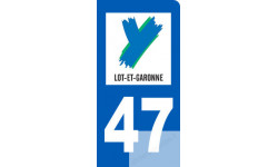 autocollant immatriculation motard 47 le Lot et Garonne