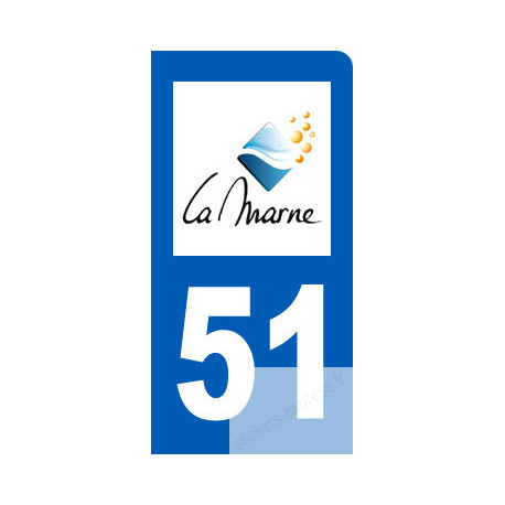 Autocollants : immatriculation motard 51 de la Marne
