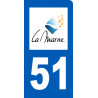 Autocollants : immatriculation motard 51 de la Marne