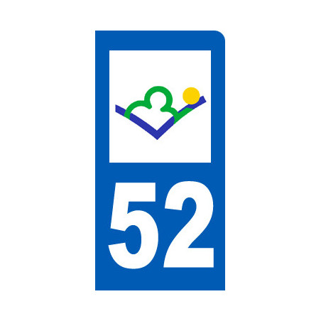 Autocollants : immatriculation motard 52 de la Haute Marne