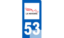 autocollant immatriculation motard 53 de la Mayenne